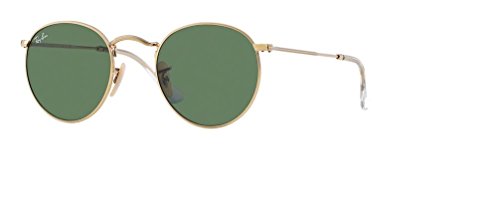 Ray-Ban RB3447 ROUND METAL Sunglasses001 53M Arista/Crystal Green For Men For Women + BUNDLE with Designer iWear Eyewear Kit