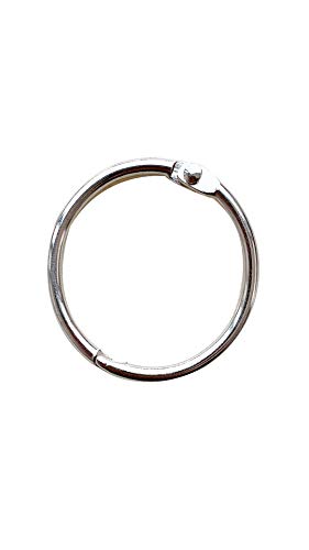 1.5Inch (20 Pack) Loose Leaf Binder Rings, Nickel Plated Steel Binder Rings, Keychain Key Rings, Metal Book Rings, Silver, for School, Home, or Office