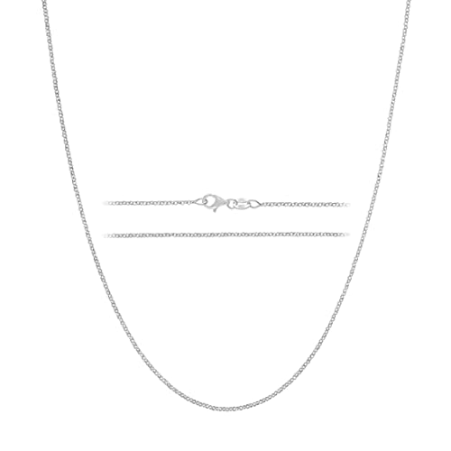 KISPER Silver Diamond Cut Cable Link Chain Necklace – Thin, Dainty, 925 Sterling Silver Jewelry for Women & Men with Lobster Clasp – Made in Italy, 22”