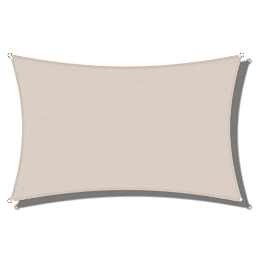 Coarbor 10'x13' Waterproof Sun Shade Sail Rectangle Canopy Shade Cover for Patio Outdoor Backyard Lawn Garden Pergola, Beige