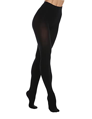 EVERSWE Women 80 Den Soft Opaque Tights, Women's Tights (S/M, Totally Black)