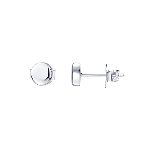 PAVOI 14K Gold Plated 925 Sterling Silver Earrings | Tiny Dot/Triangle Disc Stud Earrings | White Gold Stud Earrings for Women