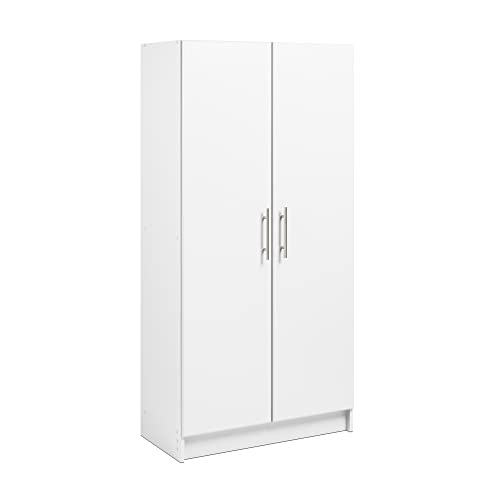 Prepac Elite 32' Storage Cabinet, White Storage Cabinet, Bathroom Cabinet, Pantry Cabinet with 3 Shelves 16' D x 32' W x 65' H, WES-3264