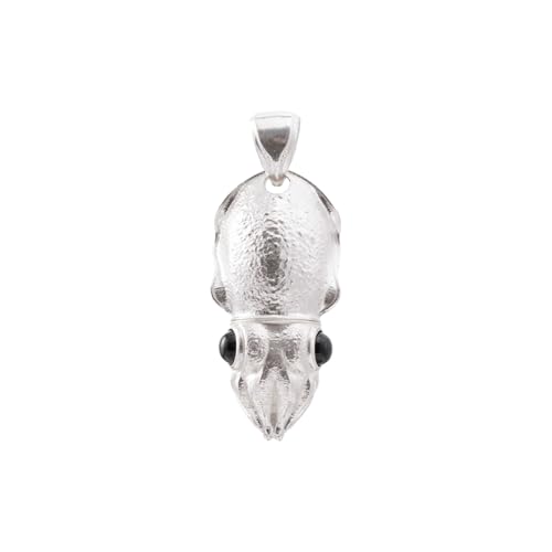 COPPERTIST.WU Cuttlefish Box Opener Pendant Necklace Cute Dangle Charm Pendant Cuttlefish Jewelry Gift for Women Girls Men (Silver-Customized)