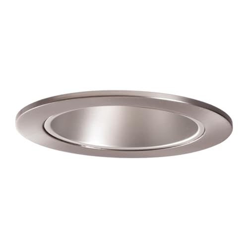 HALO 4 in. Satin Nickel Recessed Ceiling Light Cone Trim with Satin Nickel Reflector