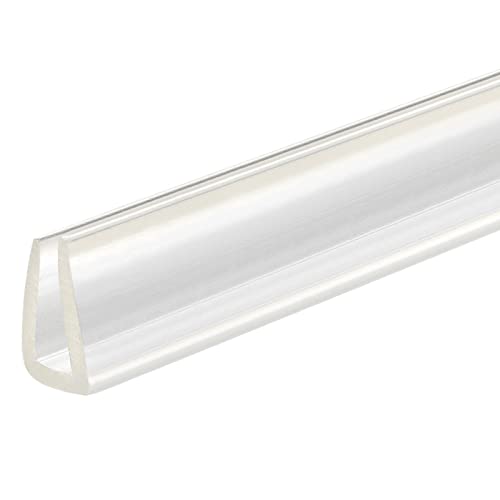 uxcell U Channel Edge Trim, 11.5ft Length Rubber Guard Seal Strip Edge Protector Fit for 4-5mm Edge, (9/16' W x 5/16' H) Clear
