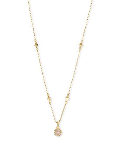 Kendra Scott Nola Pendant Necklace for Women, Fashion Jewelry, Gold-Plated, Iridescent Drusy