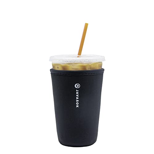 Sok It Java Sok Iced Coffee & Cold Soda Insulated Neoprene Cup Sleeve (Black, Medium: 24-28oz)