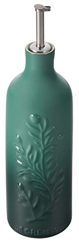 Le Creuset Olive Branch Collection Stoneware Embossed Oil Cruet, 9' tall, Artichaut