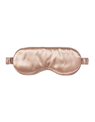 Slip Silk Sleep Mask, Rose Gold (One Size) - 100% Pure Mulberry 22 Momme Silk Eye Mask - Comfortable Sleeping Mask with Elastic Band + Pure Silk Filler and Internal Liner