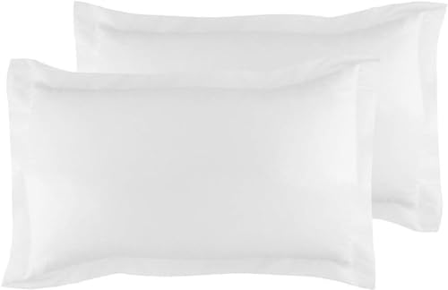 King Pillow Shams Set of 2 White Pillow Shams King 20X36 Pillow Covers 100% Egyptian Cotton 600 Thread Count Hotel Class Bedding Cushion Cover Decorative King Size Bed Pillow Shams Set