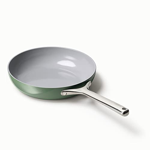 Caraway Nonstick Ceramic Frying Pan (2.7 qt, 10.5') - Non Toxic, PTFE & PFOA Free - Oven Safe & Compatible with All Stovetops (Gas, Electric & Induction) - Sage