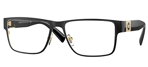 Versace VE 1274 1436 Black Metal Rectangle Eyeglasses 55mm