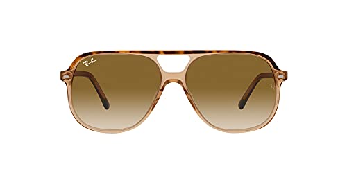 Ray-Ban RB2198 Bill Square Sunglasses, Havana On Transparent Brown/Clear Gradient Brown, 56 mm