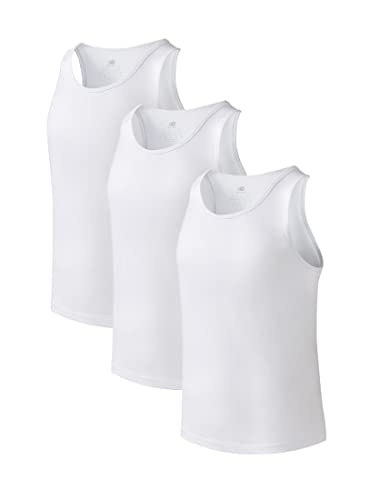 DAVID ARCHY Men's Tank Top Undershirts Bamboo Rayon Tank Shirt Moisture-Wicking A-Shirt for Men, 3-Pack (M, White)