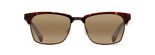 Maui Jim Men's and Women's Kawika Polarized Classic Sunglasses, Tortoise with Antique Gold/HCL Bronze, Medium