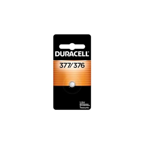 Duracell 376/377 Silver Oxide Button Battery, 1 Count Pack, 376/377 1.5 Volt Battery, Long-Lasting for Watches, Medical Devices, Calculators, and More