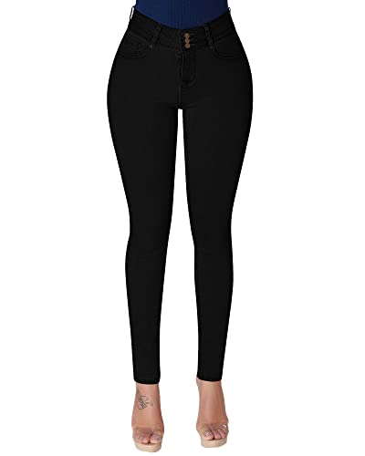 roswear Womens High Waisted Stretch Skinny Jeans Black Medium