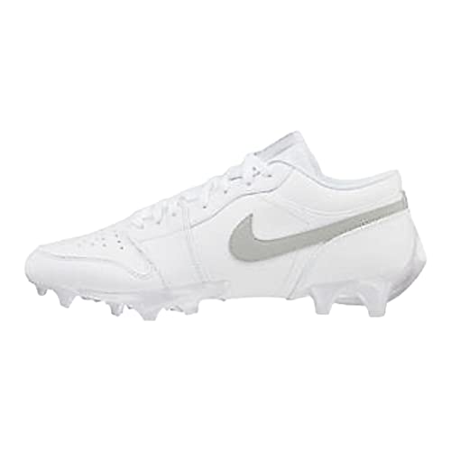Nike Men's Jordan 1 Mid TB Football Cleats White/Grey Fog-White FJ6245-101 10.5