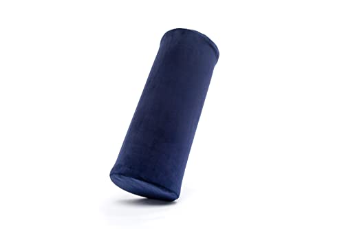 WIJIATA Bamboo Round Cervical Roll Cylinder Bolster Pillow with Removable Washable Cover, Ergonomically Designed for Head, Neck, Back, and Legs || Ideal for Spine and Neck Support, Navy