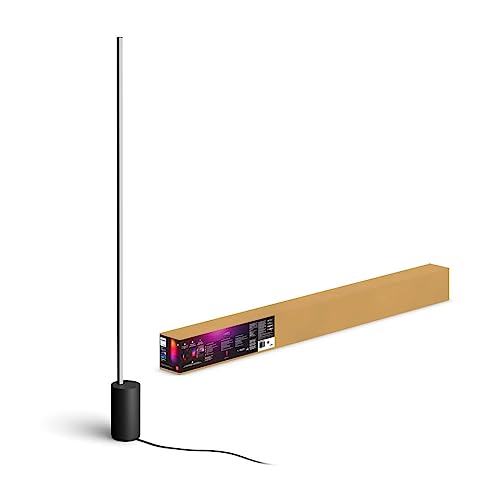 Philips Hue Signe Smart Floor Lamp, Black-White and Color Ambiance LED Color-Changing Light- 1 Pack - Control with Hue App- Works with Alexa, Google Assistant, and Apple Homekit