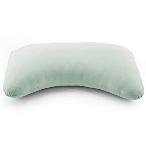 Honeydew Queen Side Pillow Case - Fits The Scrumptious and Essence Curved Pillows for Side Sleeping - Comfortable and Soft Cooling Viscose Made from Bamboo Fabric - Queen Size (Morning Mint Green)
