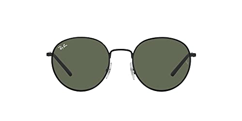 Ray-Ban RB3681 Round Sunglasses, Black/Dark Green, 50 mm