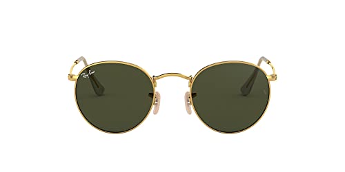 Ray-Ban Rb3447 Round Metal Sunglasses, Gold/G-15 Green, 53 mm