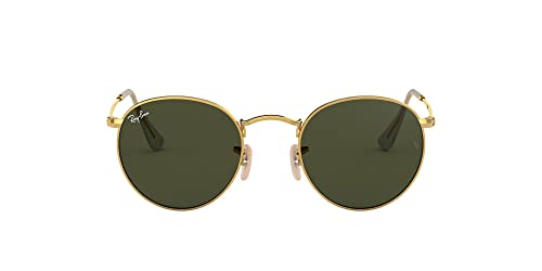 Ray-Ban Rb3447 Round Metal Sunglasses, Gold/G-15 Green, 53 mm