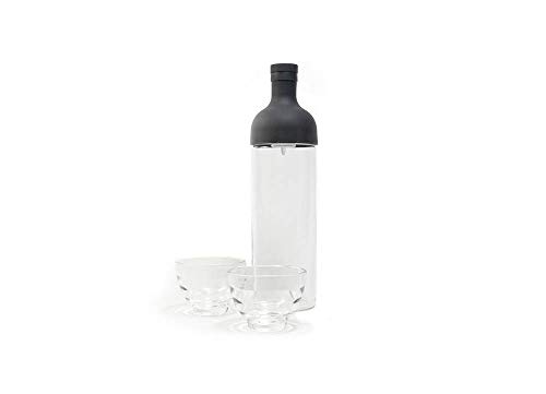 Hario FIHU-2012-B-EX Filter in Bottle and Tea Glass Set Black