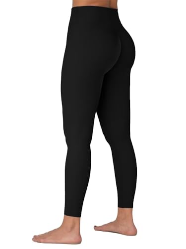 Sunzel Workout Leggings for Women Butt Lifting, Scrunch Butt Tummy Control Gym Leggings, High Waisted Squat Proof Yoga Pants 25' Black Medium