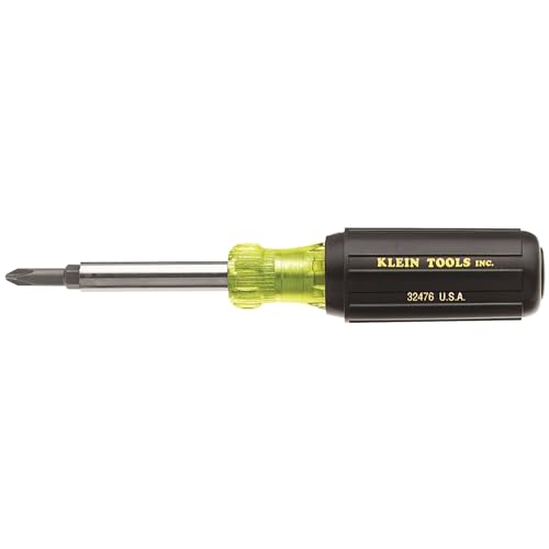 Klein Tools 32476 5-In-1 Multi-Bit Screwdriver / Nut Driver with 2 Slotted, 2 Philips, and 1 Nut Driver Tip