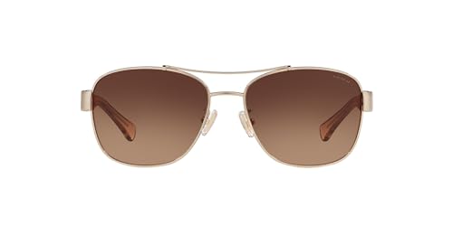 Coach HC7064 Sunglasses, Light Gold/Brown Gradient, 56 mm