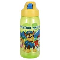 Adventure awaits Kids Reusable 16 Ounce Water Bottle for Boys and Girls, Features Straw Top and Carrying Handle, Ideal Size for School or Travel, Easy to Clean