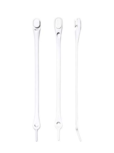 HICKIES Tie-Free Laces - No Tie Shoe Laces for Adults - Tieless Elastic for Sneakers & Flat Shoes - One Size Fits All, Unisex (White)