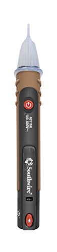 Southwire Tools & Equipment Southwire 40116N AC Pen Tester, NCVT Detects 100-600VAC, Non-Contact Voltage Detector with LED Flashlight, 6' Drop Test Rated, One Size, Green,Red