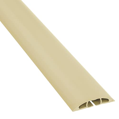 D-Line 6ft Floor Cord Cover, Cable Protector, Extension Protect Wires & Prevent Trips, Management Solution - Cavity = 0.63' (W) x 0.31' (H) Beige