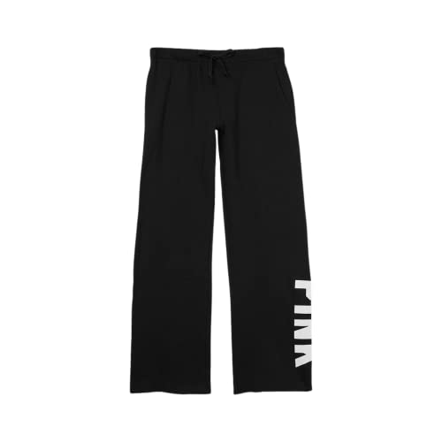 Victoria's Secret Pink Fleece Heritage Sweatpants, Women's Sweatpants, Black (M)