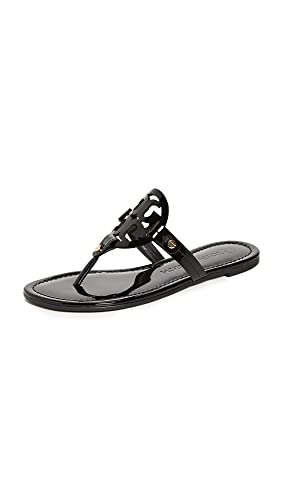 Tory Burch Women's Miller Thong Sandals, Black, 8.5 Medium US