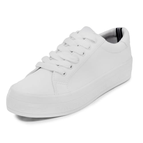 Nautica Women Fashion Sneaker Lace-Up Tennis Casual Shoes for Ladies-Aelisa-White-Size 9.5