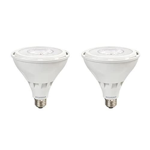 SYLVANIA Night Chaser LED PAR38 Light Bulb, 250W = 23W, 22 Year, Dimmable, Super Bright 2650 Lumens, Wet Rated, 5000K, Daylight - 2 Pack (41358)