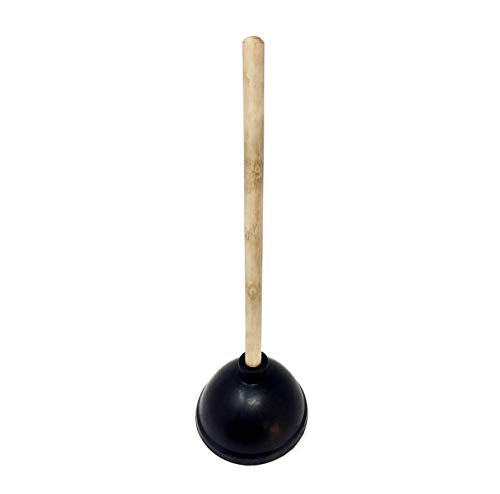 Plumb Tech PLN02 Toilet Plunger, 19' Handle 5-7/8' Cup, Black/Wood