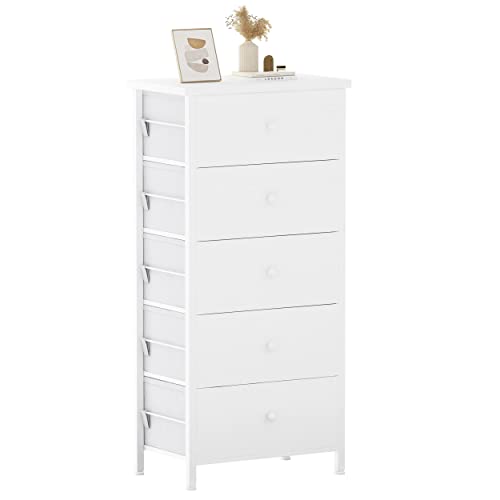 BOLUO Tall White Dresser Narrow Dresser Small Chest of Drawers Lingerie Chest Skinny Dressers for Closet,Bedroom Modern