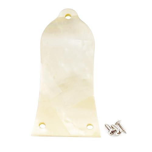 Musiclily Pro Natural Mother of Pearl Guitar Truss Rod Cover 3-Hole for China Made Epiphone LP Les Paul, Gold Pearl
