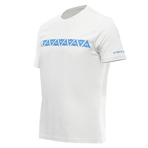 Dainese Logo Stripes Mens Short Sleeve T-Shirt Light Gray/Blue MD