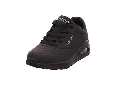 Skechers womens Skecher Street Women's Uno - Stand on Air Sneaker, Black/Black, 7.5 US