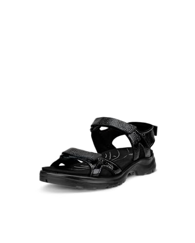 ECCO Women's Yucatan 2.0 Sport Sandal, Black Patent, 9-9.5