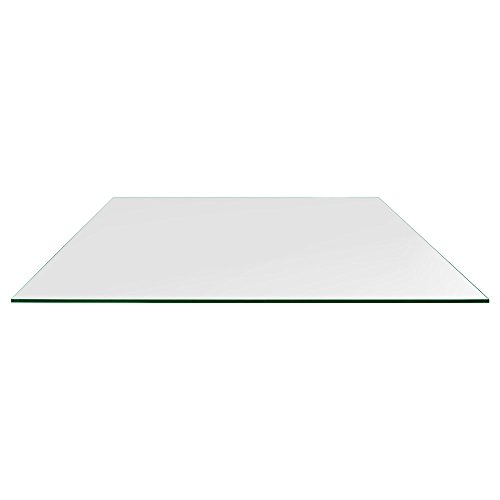 Dulles Glass 24' x 48' Rectangle Glass Table Top - Tempered - 1/4' Thick - Flat Polished Glass - Eased Corners