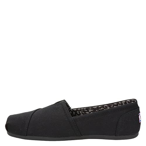 Skechers womens Bobs Plush - Peace & Love ballet flats, Black, 7.5 US