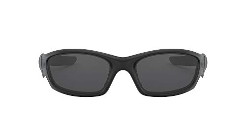 Oakley Men's OO9039 Straight Jacket Rectangular Sunglasses, Matte Black/Grey, 61 mm